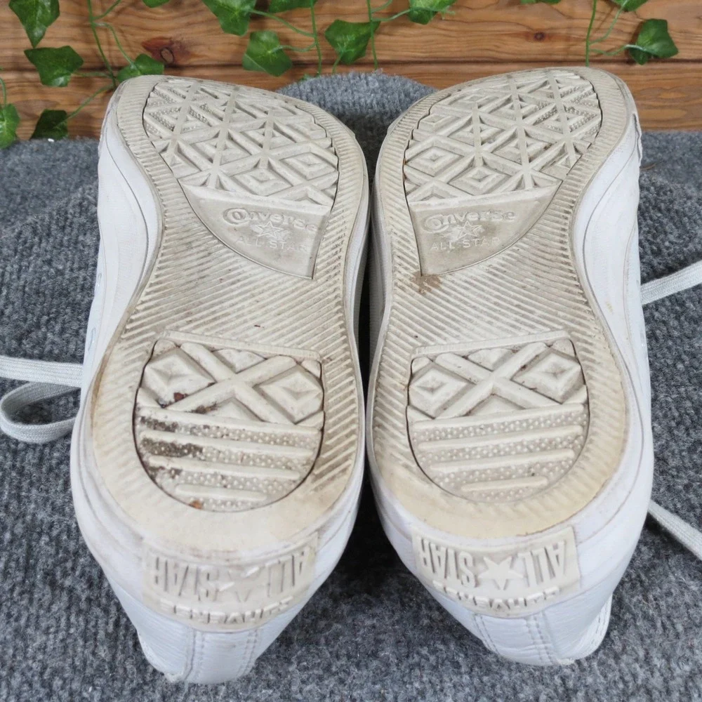 Converse Chuck Taylor All Star Mens Low Top Sneaker Size 12 Casual White Leather - Picture 8 of 9